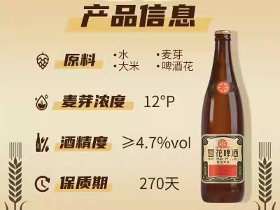 老雪花醇厚玻璃瓶640ml经典浓色醇香沈阳老雪花图5